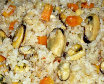 hoeveel pilaf koken met mosselen