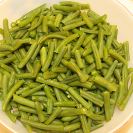 chopped beans for enoki salad