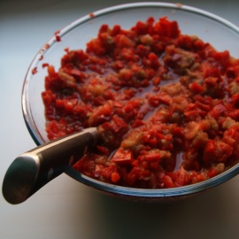 chop the eggplant caviar mixture