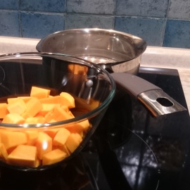 cubes de citrouille pour la cuisson