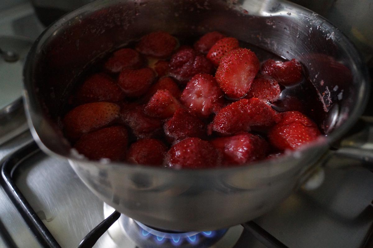 fraises cuites au sucre